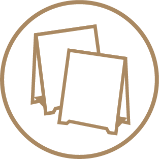 Brown Kraft Table Tents - Self-assembly Templates 1 Icon